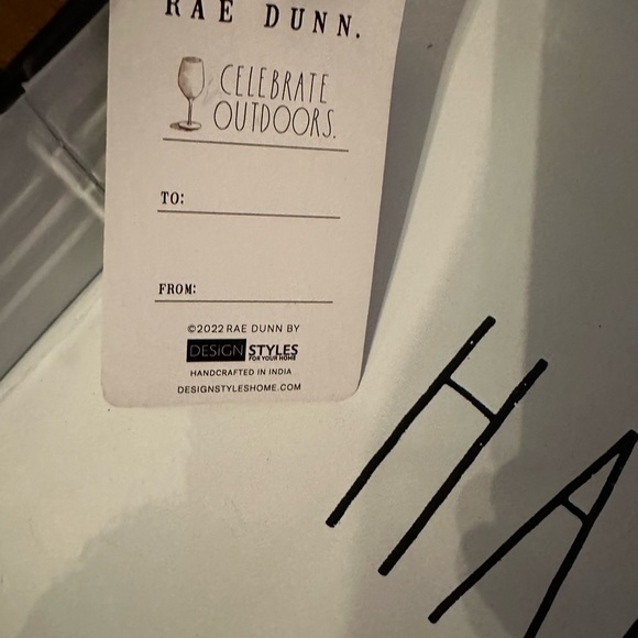 🎁🎉🎁🎁BLACK FRIDAY DEAL Rae Dunn "Happy Hour" serving tray w/ wooden handles - Picture 4 of 4